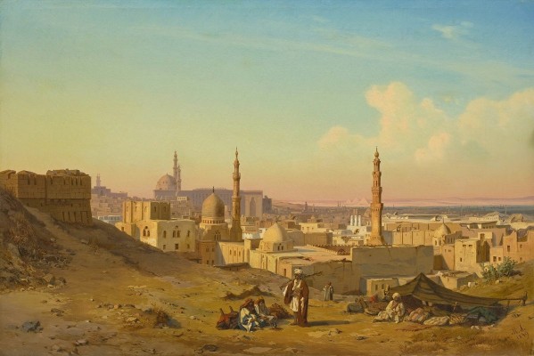 Arab encampement in front of Cairo by Max Schmidt